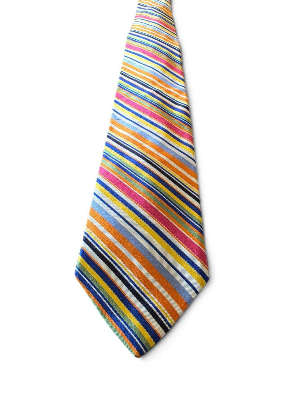 Vintage Tommy Hilfiger Tie 100% Silk Made in USA Multicolor Striped Necktie - Picture 5 of 16